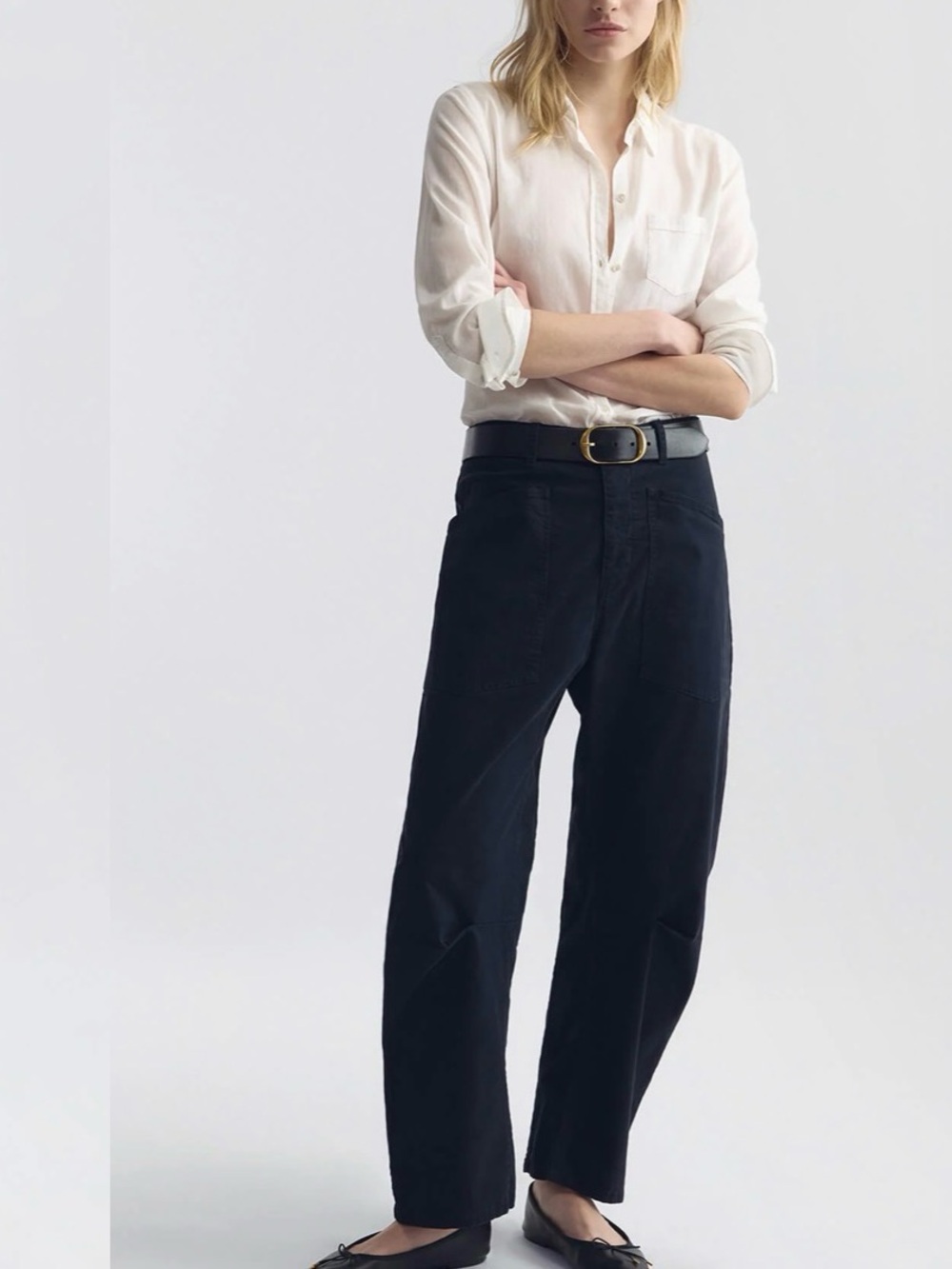 Nili Lotan Shon Cotton Pants, size 2 MIDNIGHT BLUE - Picture 2 of 12